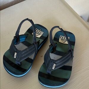 Reef Toddler Kids Black and Blue Sandals